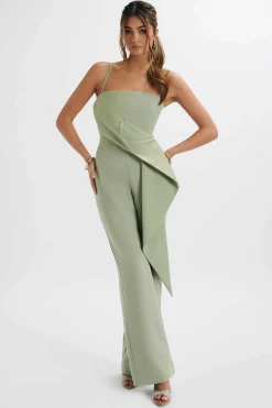 Lavish Alice Jumpsuits & Playsuits<Ada Waterfall Frill Jumpsuit In Sage Green