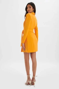 Lavish Alice Dresses<Adya Rosette Belted Blazer Mini Dress In Orange