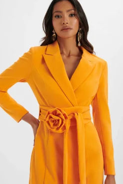 Lavish Alice Dresses<Adya Rosette Belted Blazer Mini Dress In Orange