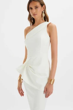 Lavish Alice Dresses<Billie One Shoulder Midi Dress In White