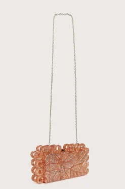Lavish Alice Clutch Bags<Celeste Circular Textured Box Clutch Bag In Rose Gold