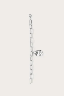 Lavish Alice Jewellery<Dana Hammered Effect Oval Charm Link Silver Bracelet
