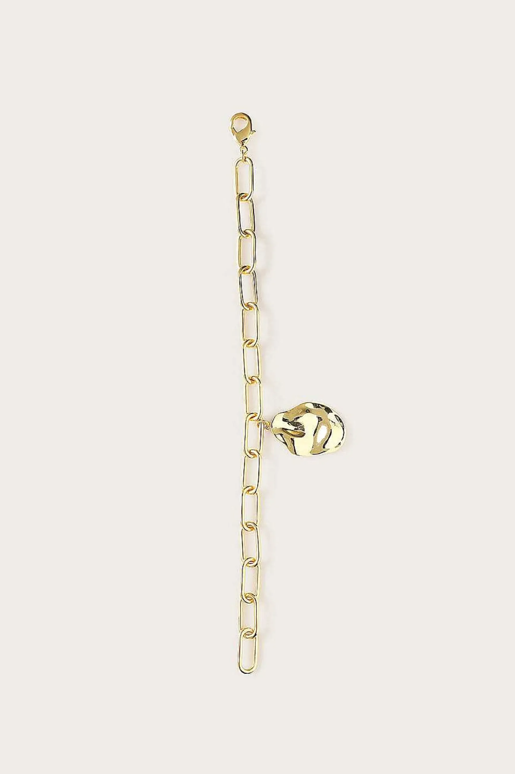 Lavish Alice Jewellery<Dana Hammered Effect Oval Charm Link Gold Bracelet