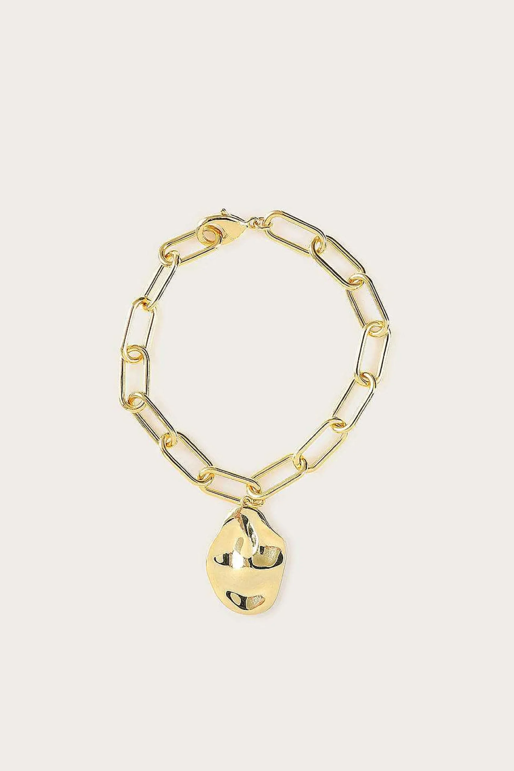 Lavish Alice Jewellery<Dana Hammered Effect Oval Charm Link Gold Bracelet