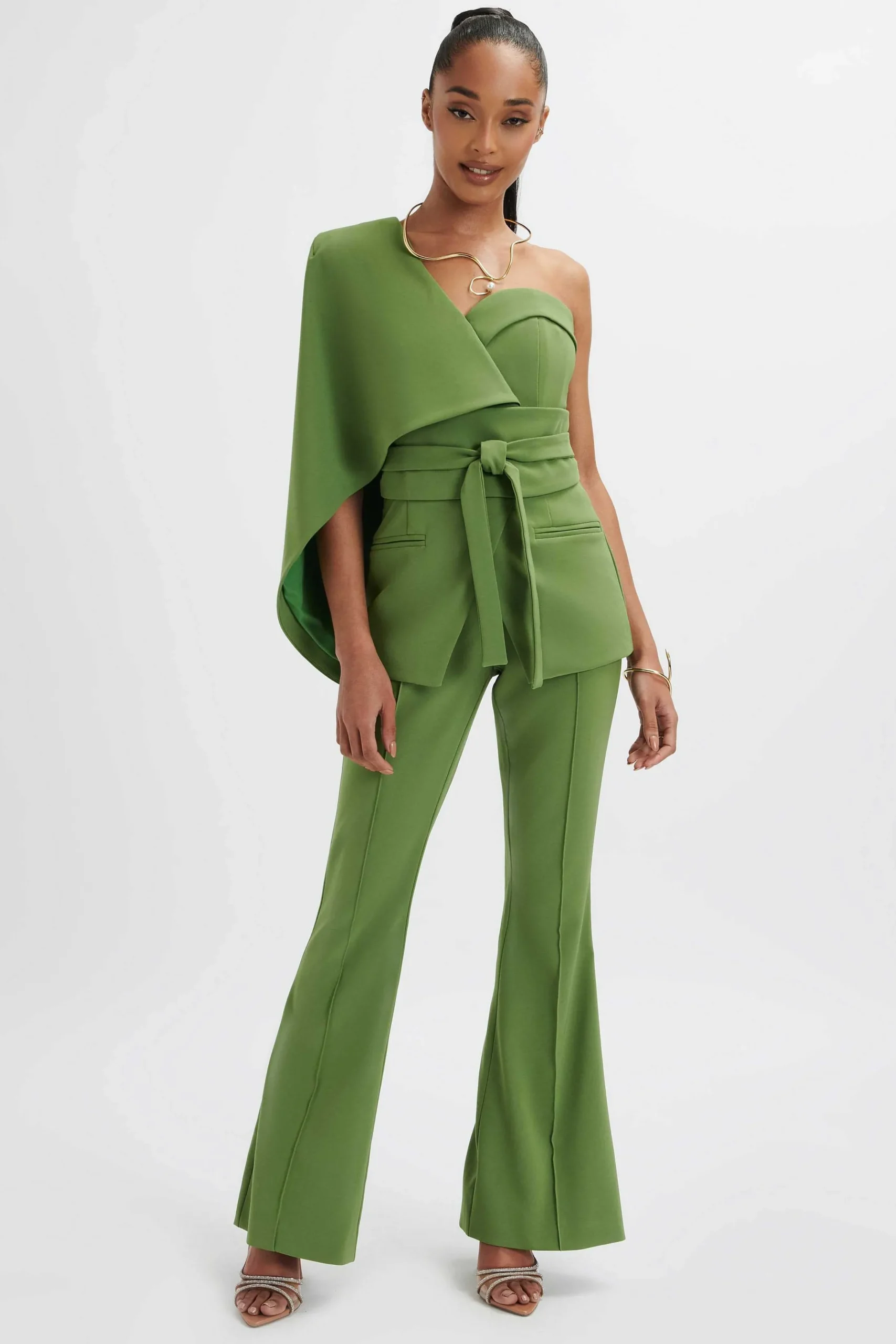 Lavish Alice Suiting<Emelie Fit & Flare Tailored Trouser In Green