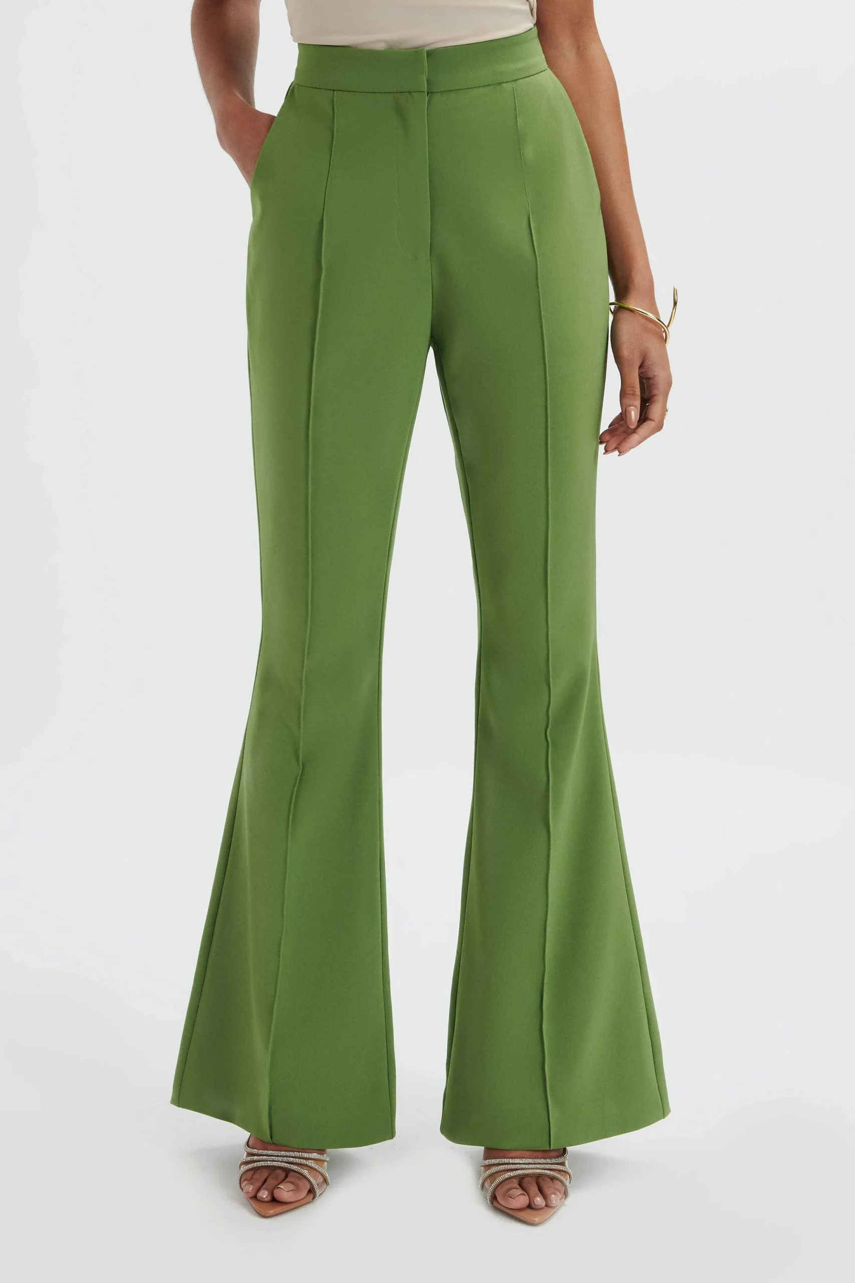 Lavish Alice Suiting<Emelie Fit & Flare Tailored Trouser In Green