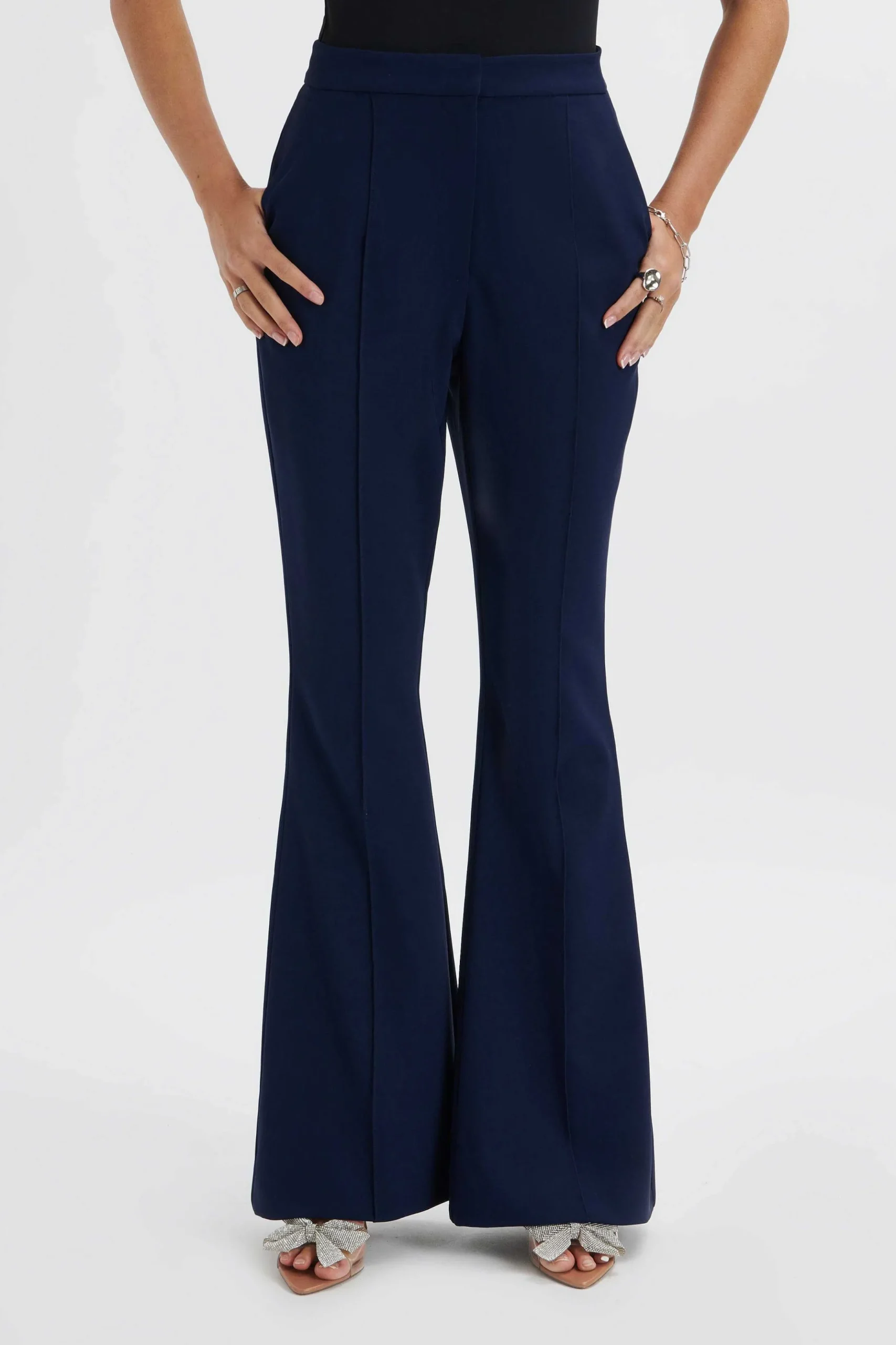 Lavish Alice Suiting<Emelie Fit & Flare Trousers In Navy