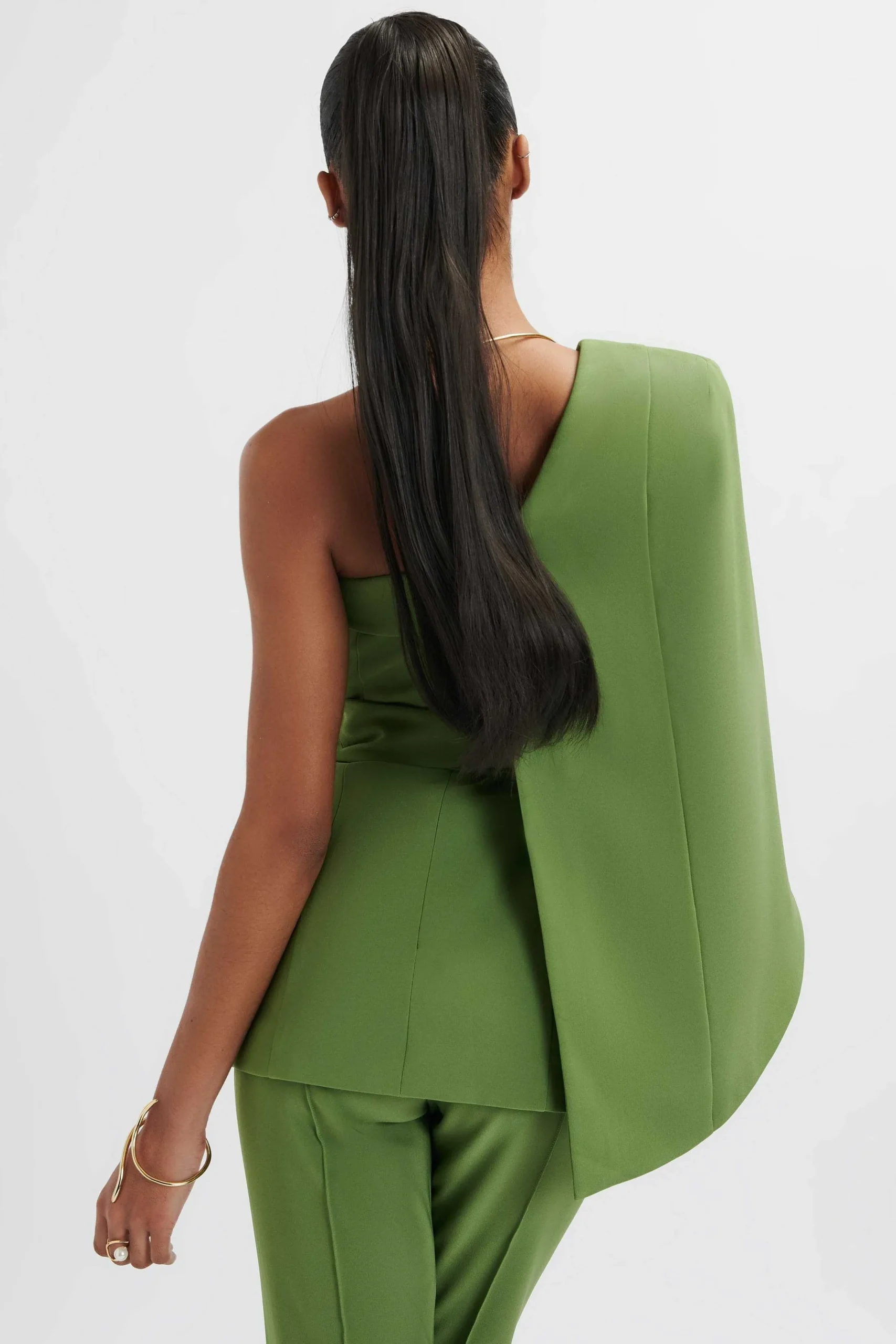 Lavish Alice Suiting<Juno Obi Belted Asymmetric Cape Blazer In Green