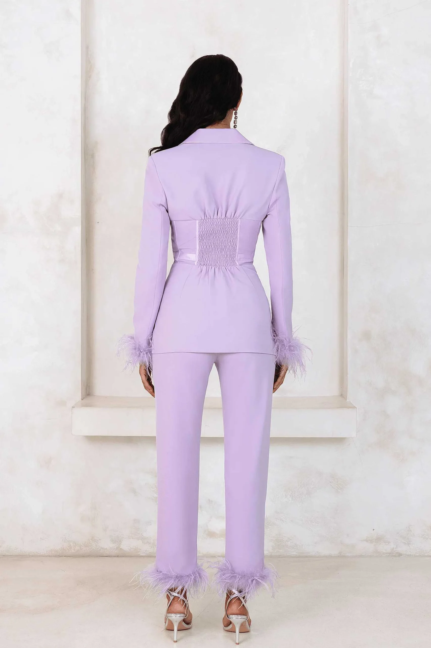 Lavish Alice Suiting<Lily Feather Trim Trousers In Lilac