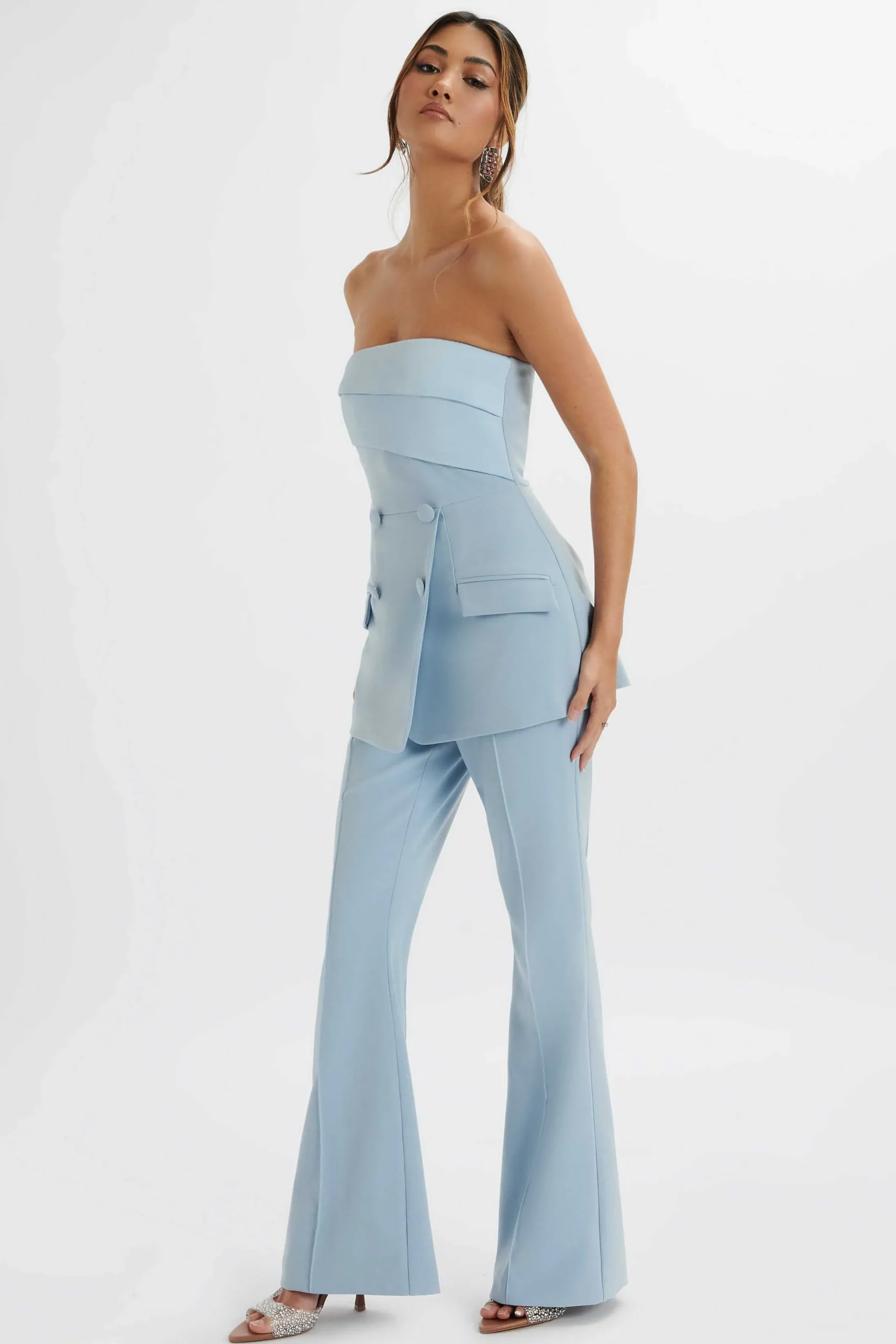 Lavish Alice Jumpsuits & Playsuits<Macie Bandeau Tailored Jumpsuit In Cornflower Blue