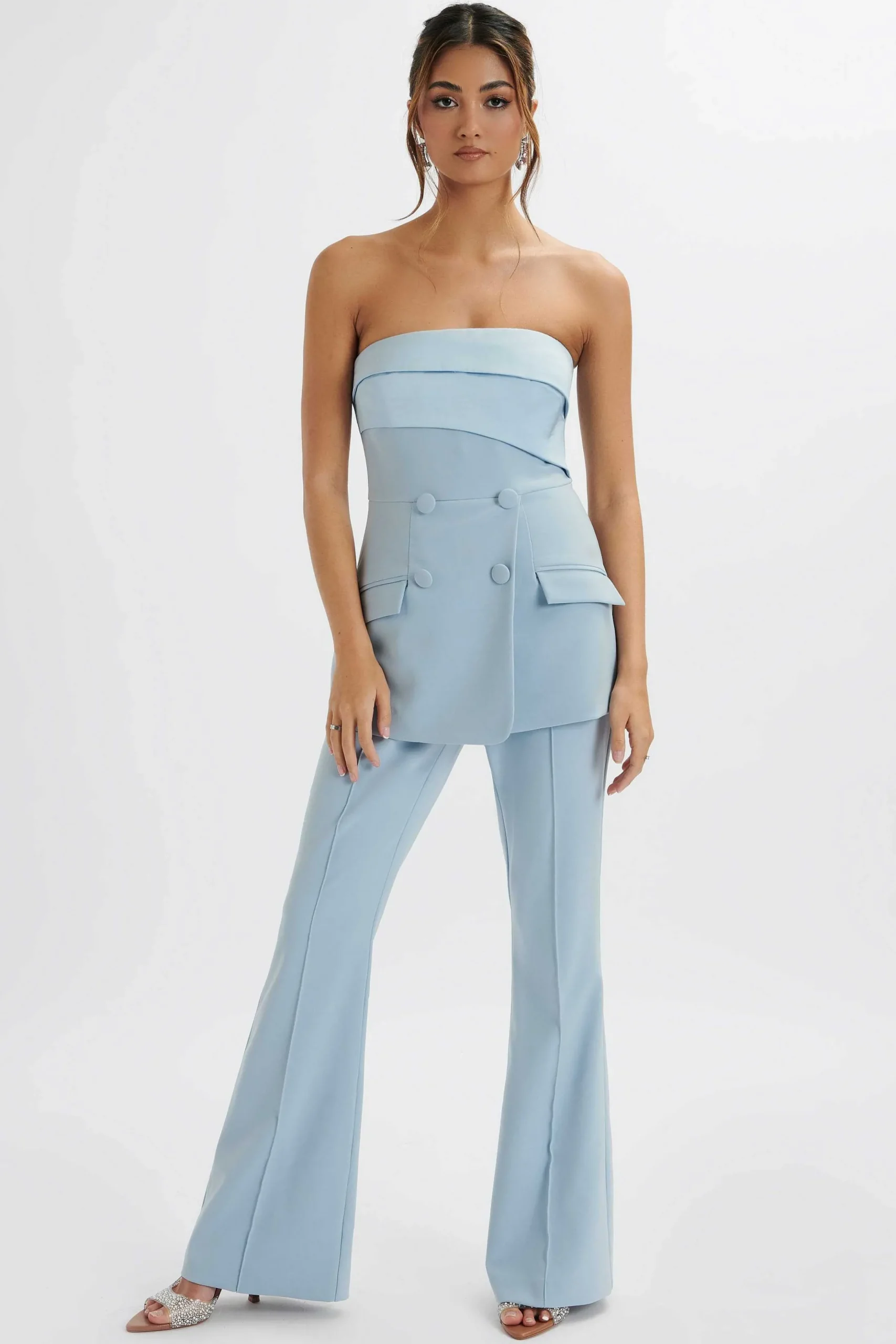 Lavish Alice Jumpsuits & Playsuits<Macie Bandeau Tailored Jumpsuit In Cornflower Blue