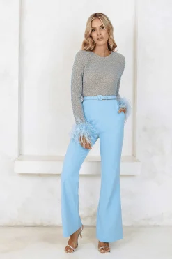 Lavish Alice Jumpsuits & Playsuits<Myla Beaded Sequin Jumpsuit In Baby Blue