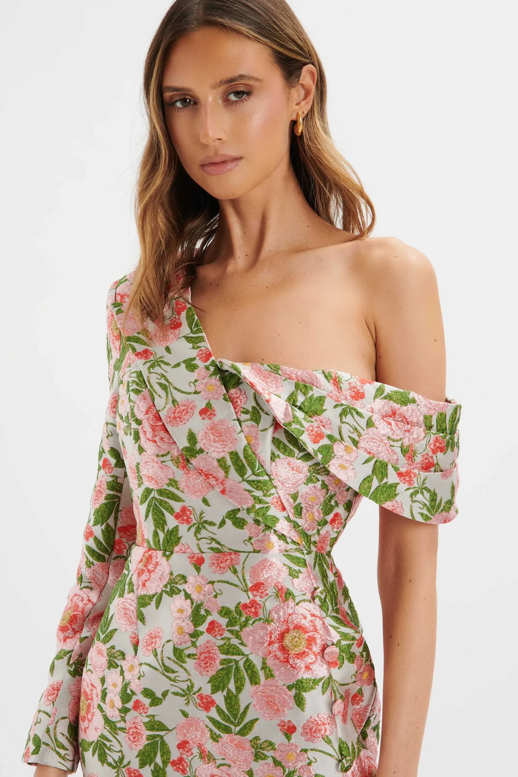 Lavish Alice Dresses<Presley One Shoulder Blazer Mini Dress In Jacquard