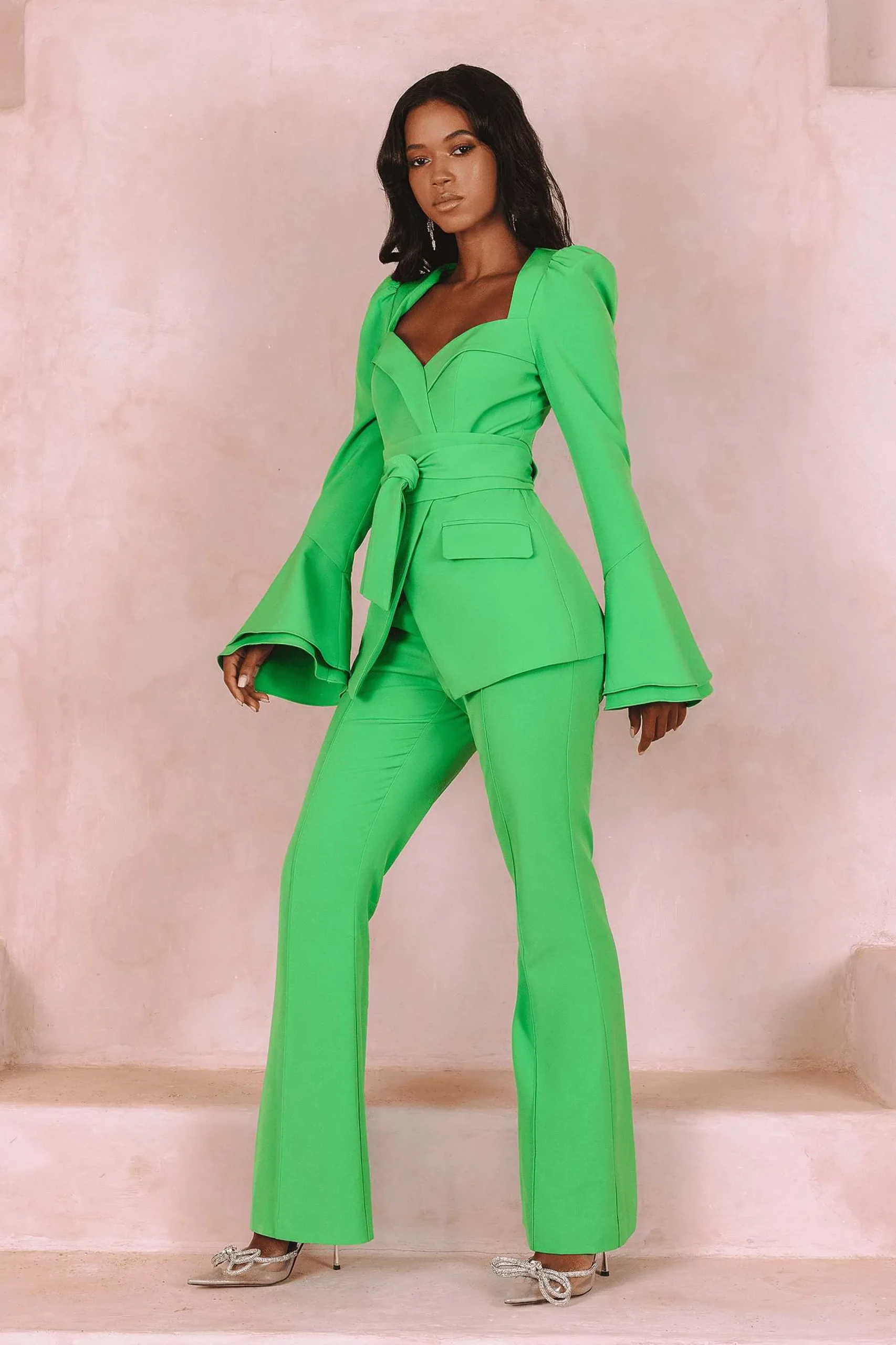 Lavish Alice Suiting<Raquel Fit And Flare Trouser In Apple Green