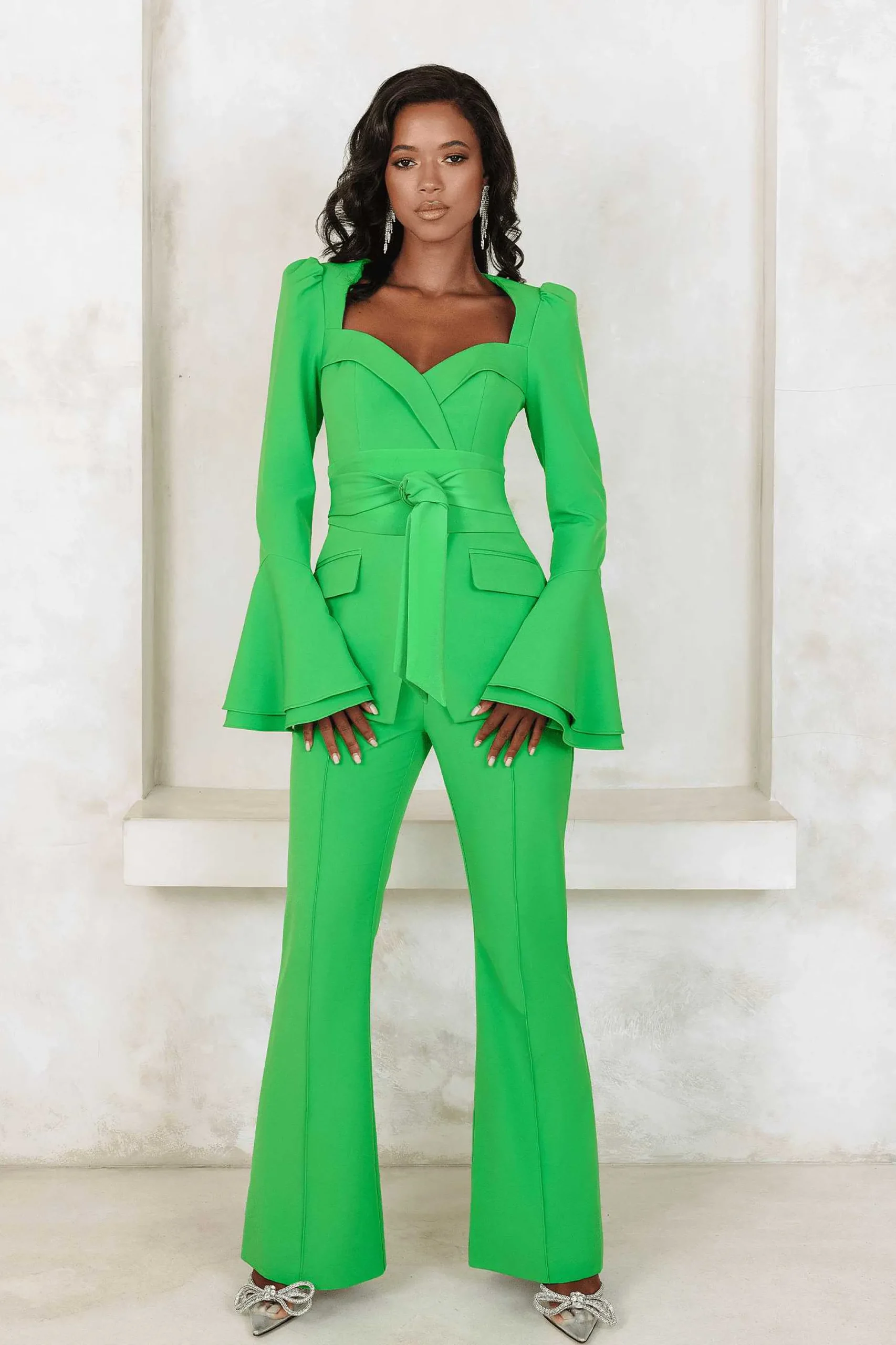 Lavish Alice Suiting<Raquel Fit And Flare Trouser In Apple Green