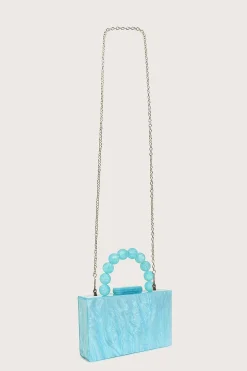 Lavish Alice Clutch Bags<Reya Bead Handle Marbled Box Clutch Bag In Blue