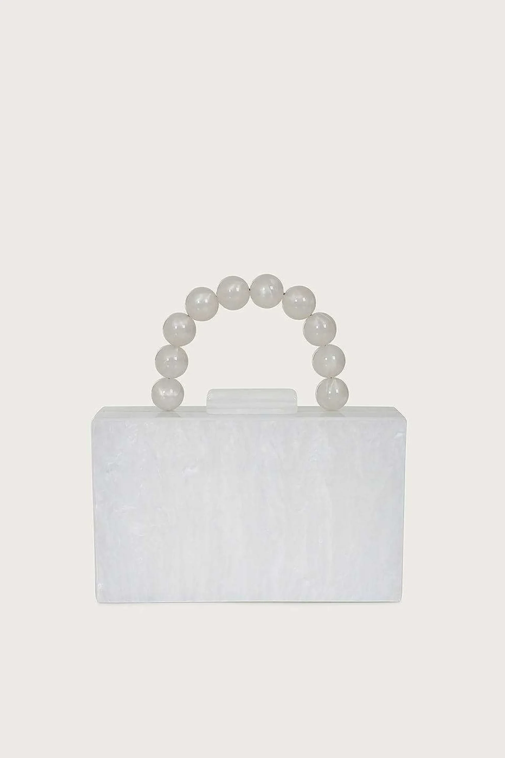 Lavish Alice Clutch Bags<Reya Bead Handle Marbled Box Clutch Bag In White