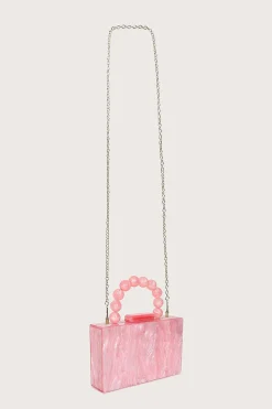 Lavish Alice Clutch Bags<Reya Bead Handle Marbled Box Clutch Bag In Pink