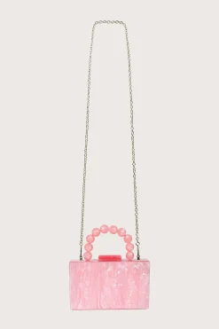 Lavish Alice Clutch Bags<Reya Bead Handle Marbled Box Clutch Bag In Pink