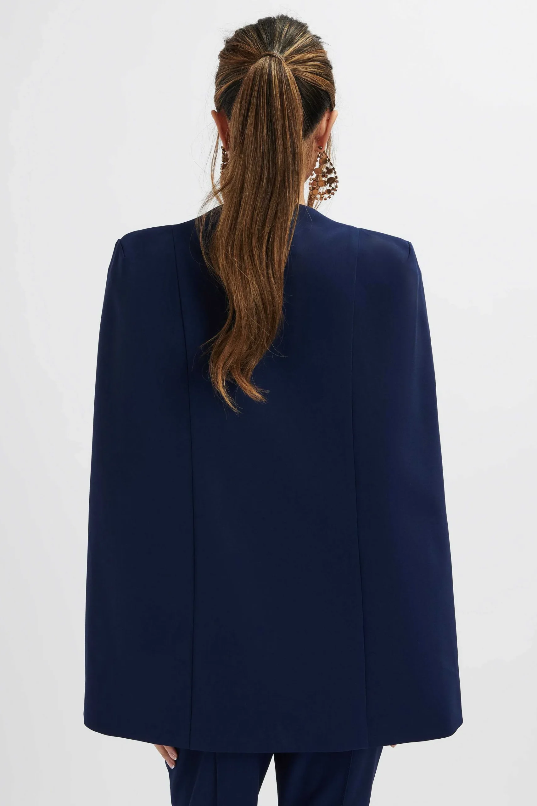 Lavish Alice Suiting<Skye Belted Cape Blazer In Navy