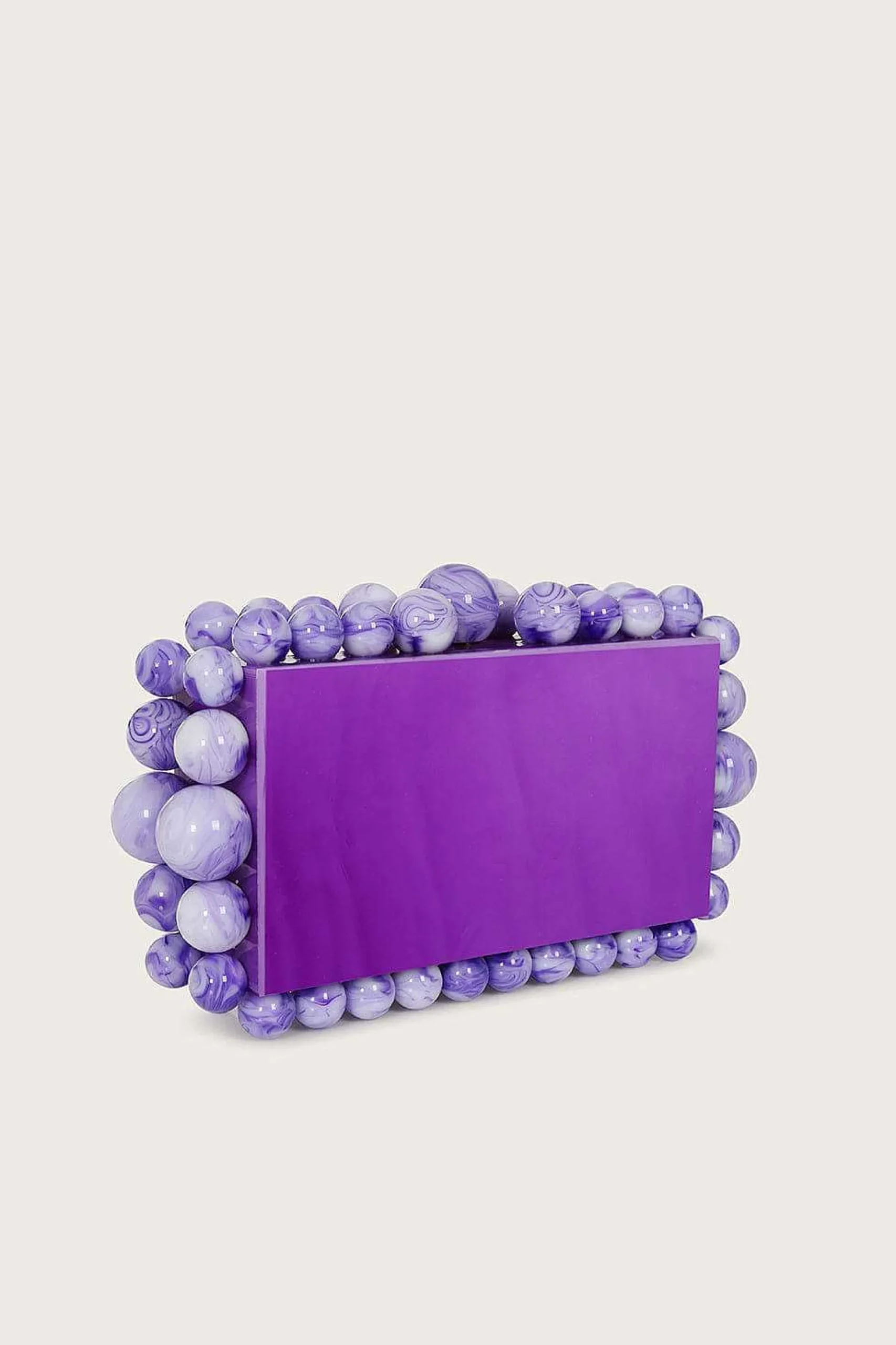 Lavish Alice Clutch Bags<Tia Marbled Faux Pearl Box Clutch Bag In Purple
