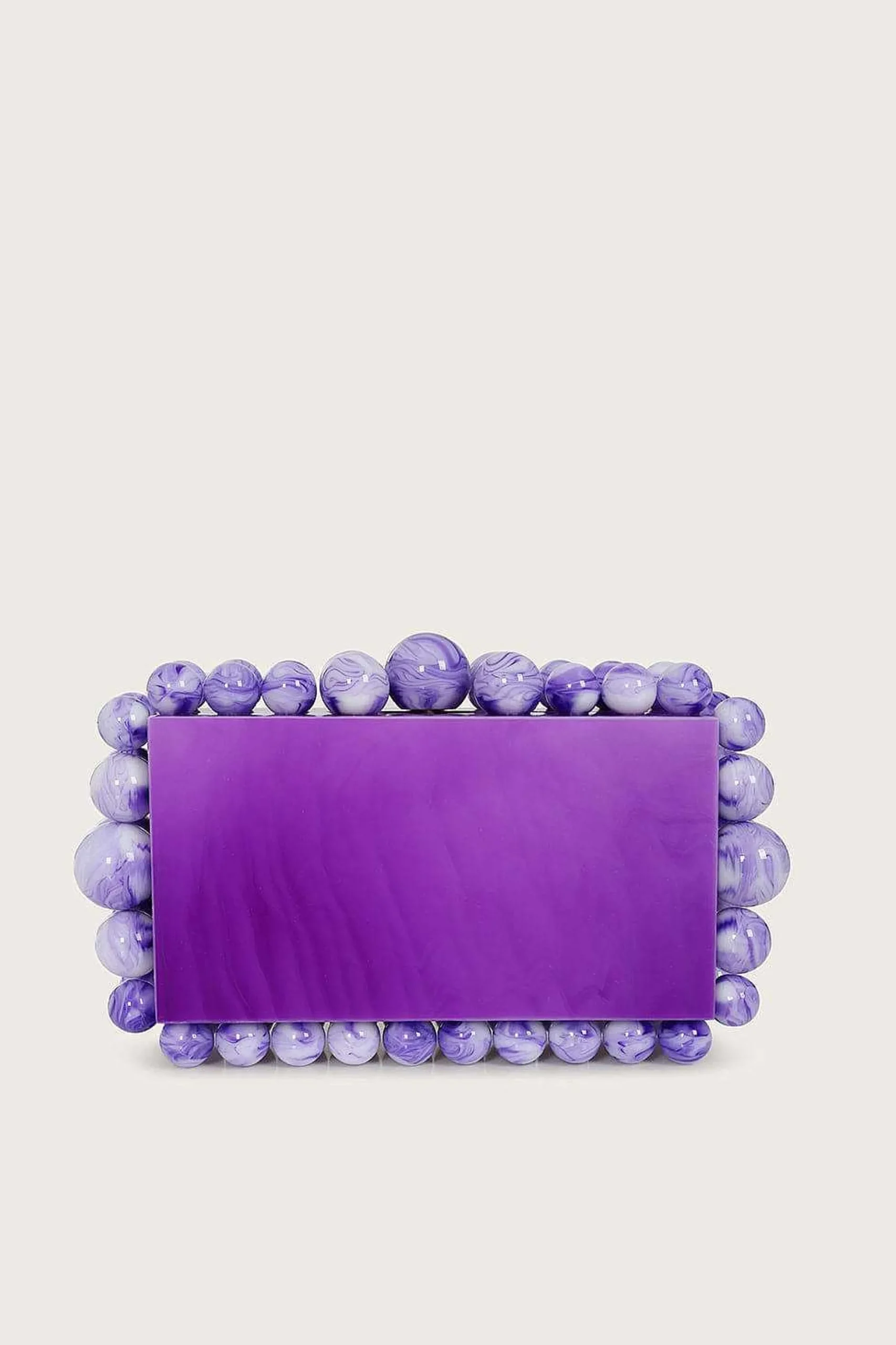 Lavish Alice Clutch Bags<Tia Marbled Faux Pearl Box Clutch Bag In Purple