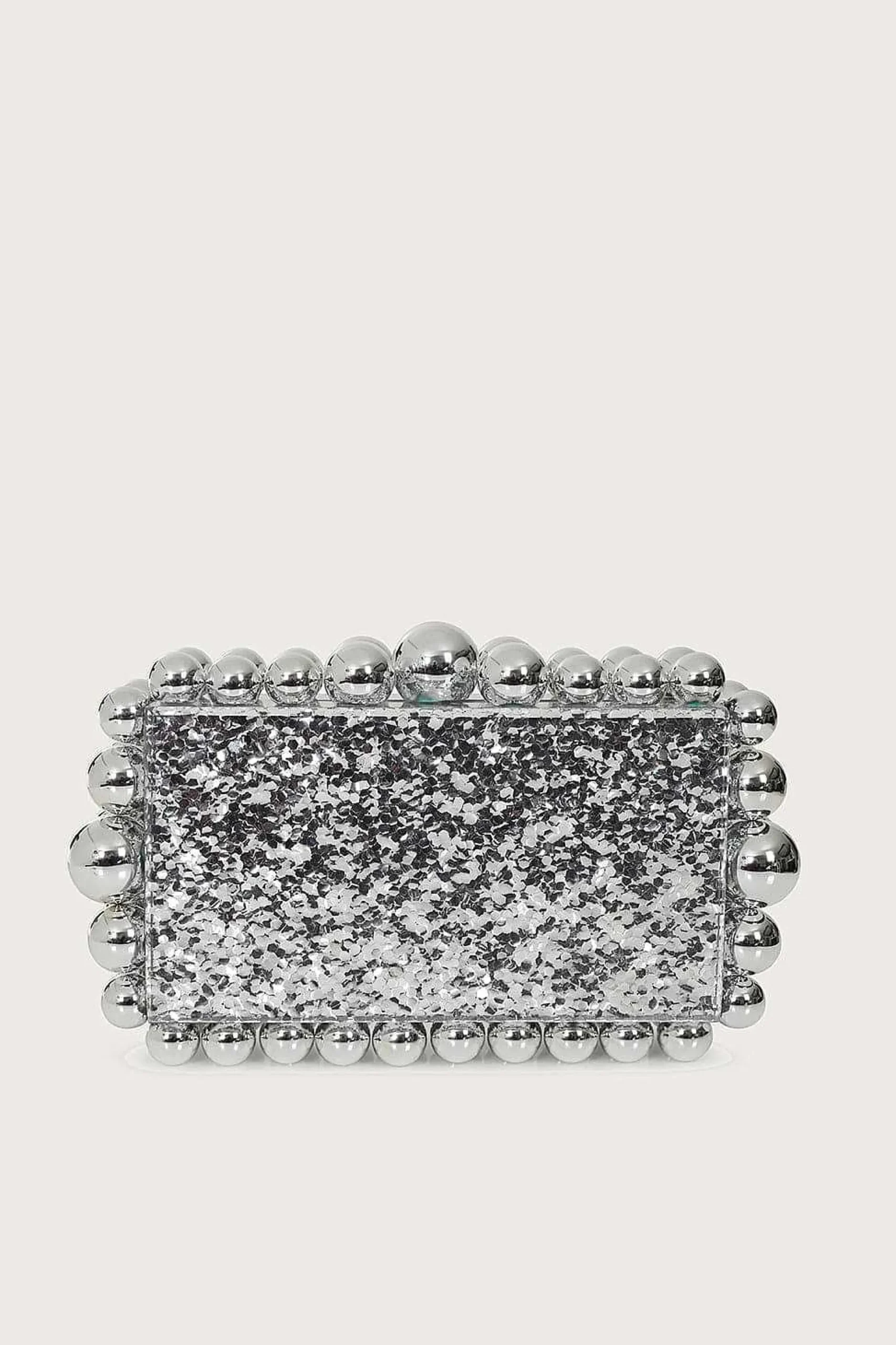 Lavish Alice Clutch Bags<Tia Marbled Faux Pearl Box Clutch Bag In Silver