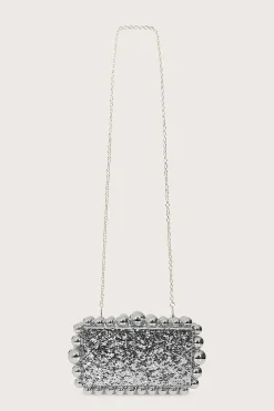 Lavish Alice Clutch Bags<Tia Marbled Faux Pearl Box Clutch Bag In Silver