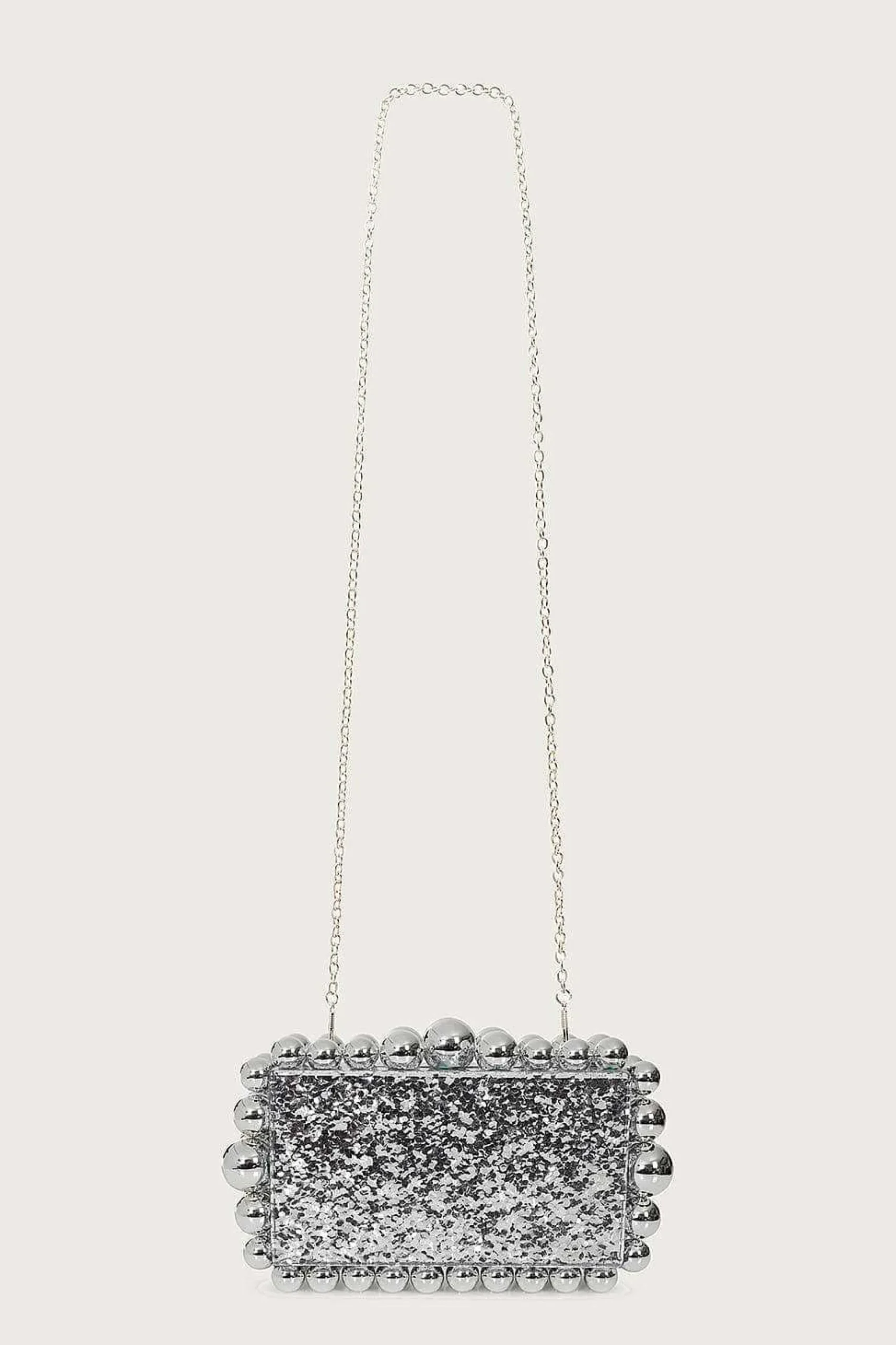 Lavish Alice Clutch Bags<Tia Marbled Faux Pearl Box Clutch Bag In Silver