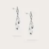 Lavish Alice Jewellery<Yasmin Hammered Effect Oval Drop Silver Earrings