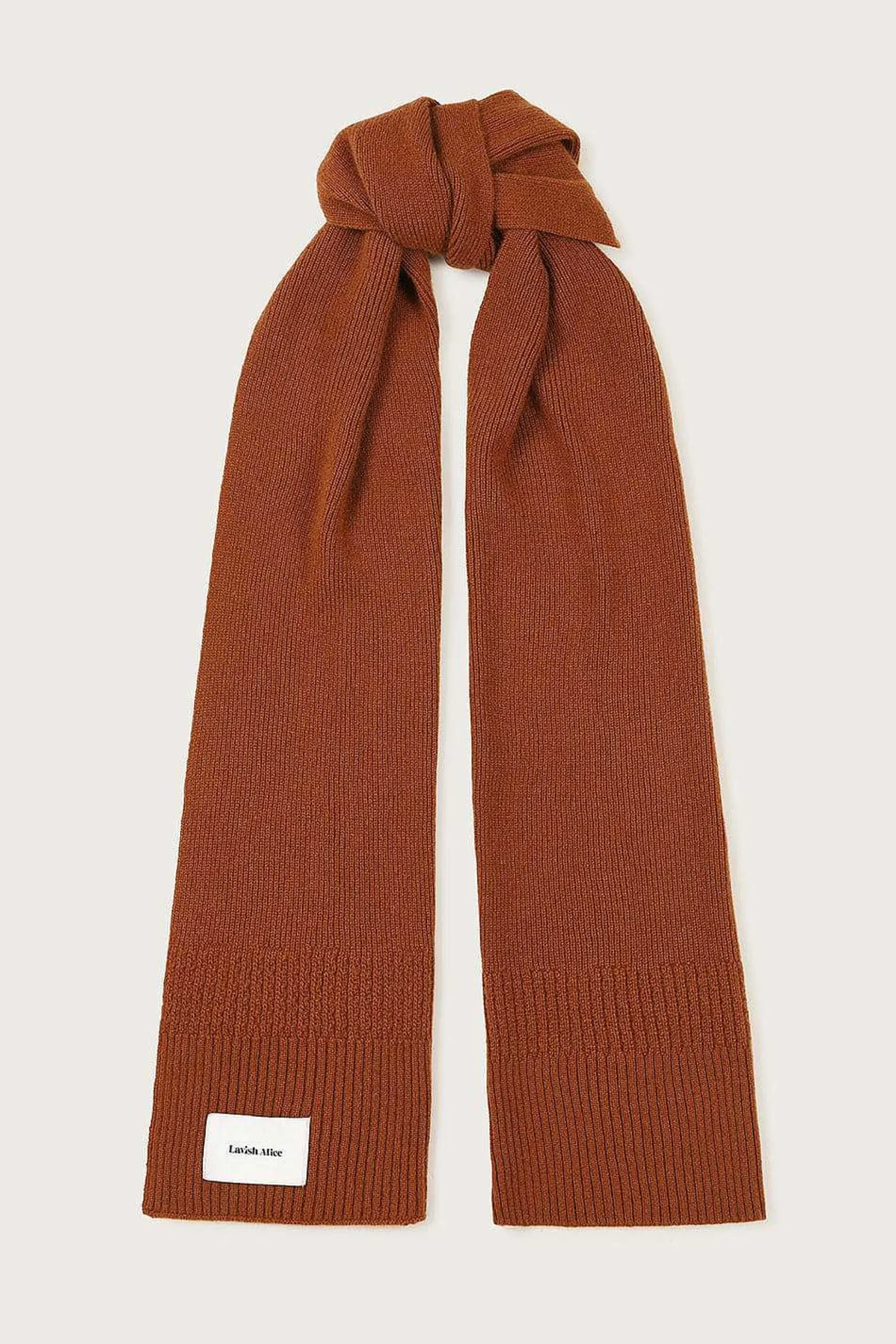 Lavish Alice Knitted Hats & Scarves<Zoha Knitted Cashmere Blend Scarf In Camel